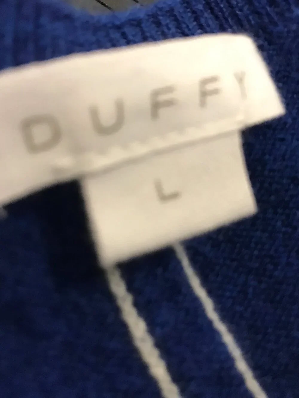 Duffy cashmere blue reverse edge crew neck sweater thumbholes M